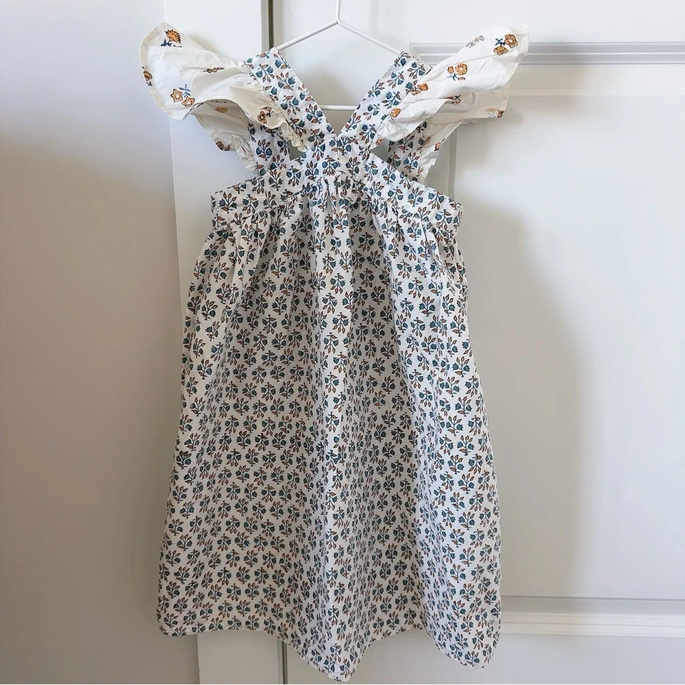 Doen White and Blue Floral Kids Dress - Picture 1 of 6